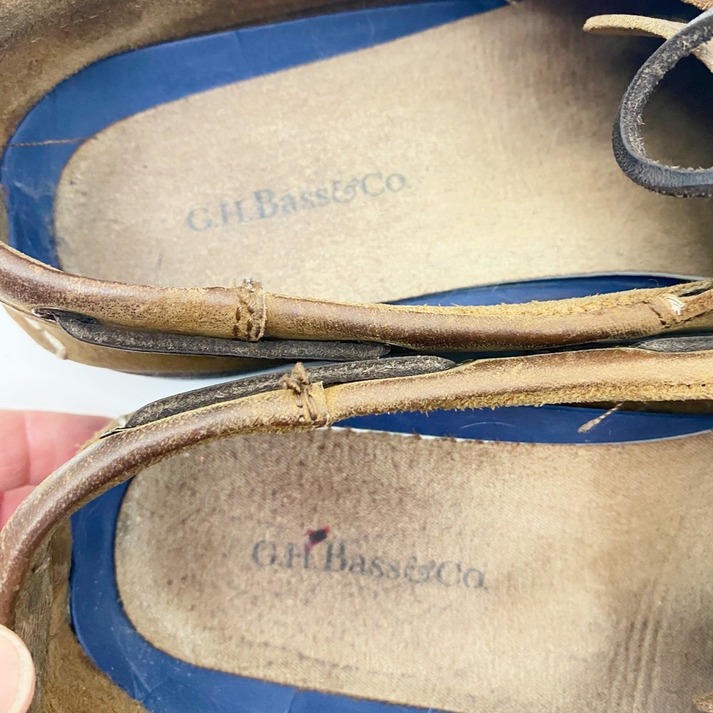 G.H. Bass Hampton Leather Lace Up Boat Shoes Mens 10.5M Brown - Picture 6 of 9